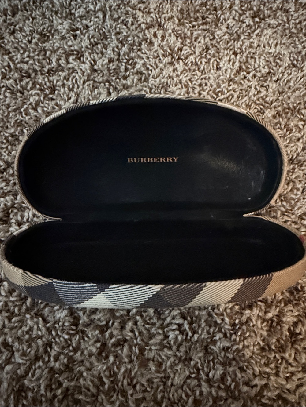 Burberry Tan and Black Signature Check Eyewear Case